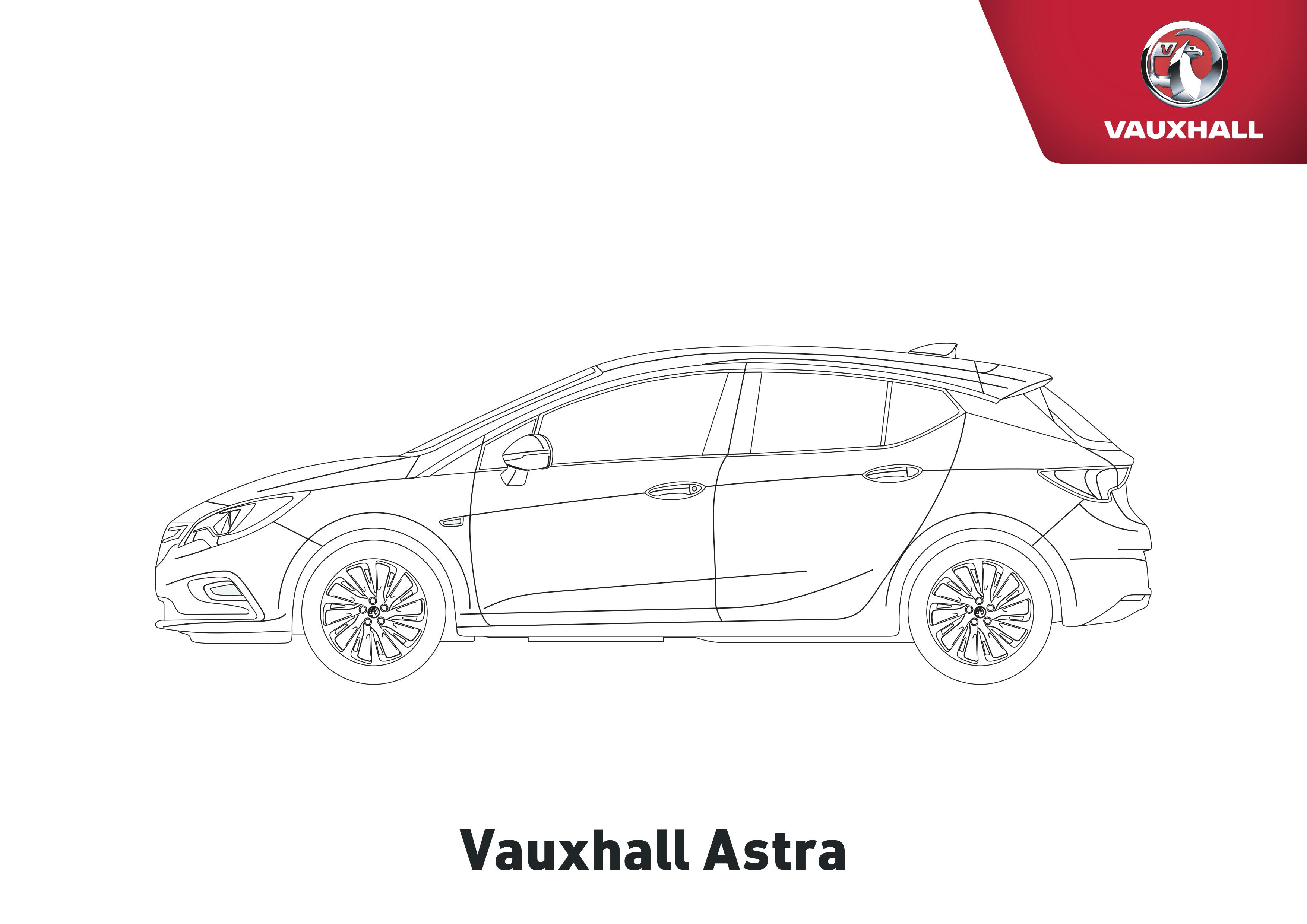 Vauxhall Astra Colouring Sheet